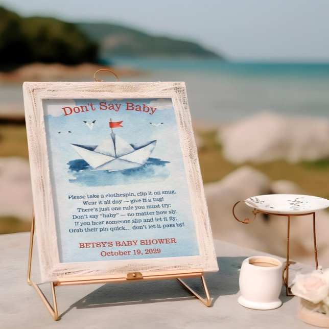 Invitation Ne dites pas bébé ! Jeu de Baby Shower pour bateau (Créateur téléchargé)