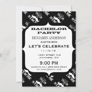 Invitation Ne jetez pas la moustache Retro Hipster