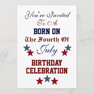 INVITATION NÉ LE 4 JUILLET ANNIVERSAIRE DE L'INVITATION