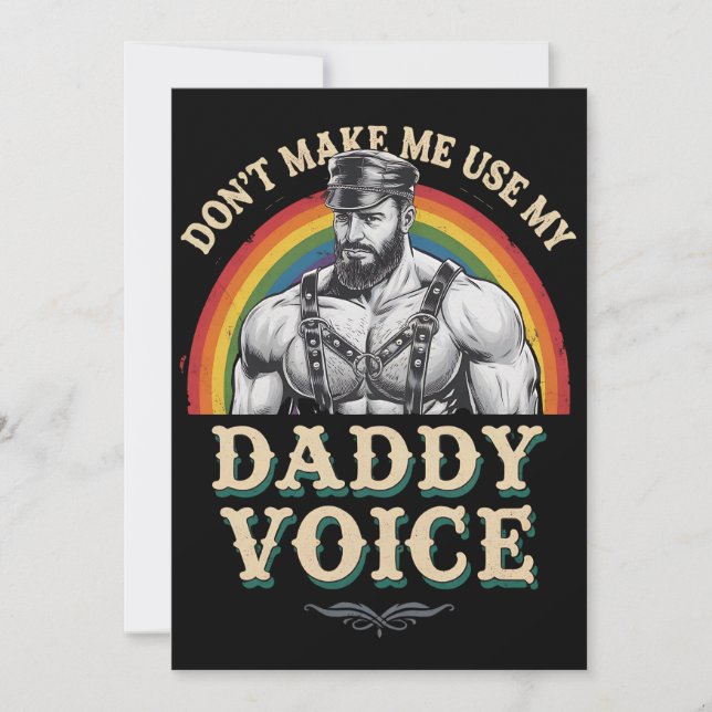 Invitation Ne m'oblige pas à utiliser My Daddy Voice Gay LGBT (Devant)