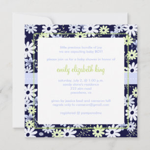 Invitation Ne m'oubliez pas ~ baby shower de jardin
