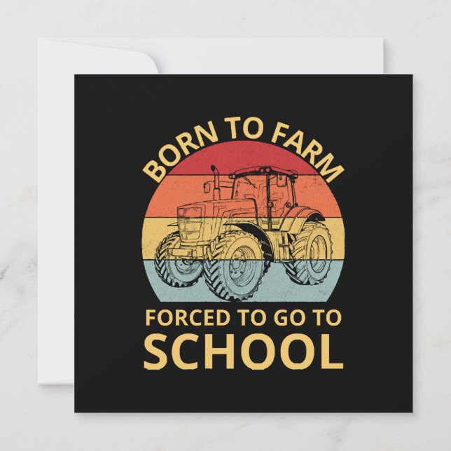 Invitation né pour cultiver forcé d'aller à l'école (Dos)