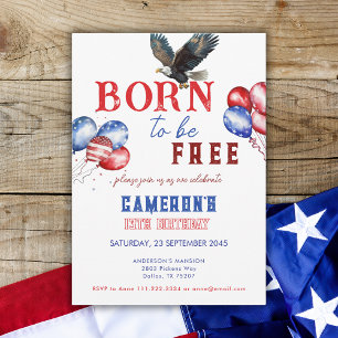 Invitation Né Pour Être Libre American Bold Eagle fête d'anni