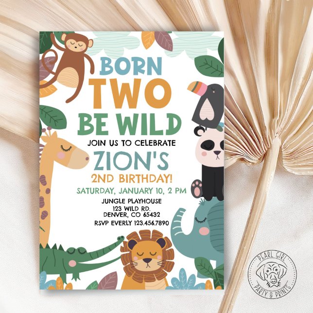 Invitation Né pour être sauvage Anniversaire (Créateur téléchargé)