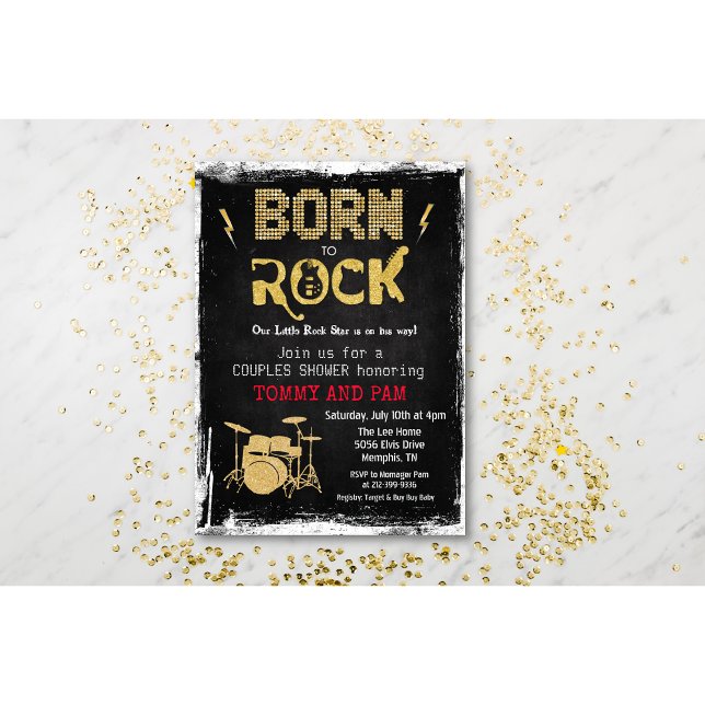 Invitation Né pour être une rock star Baby Shower (Créateur téléchargé)