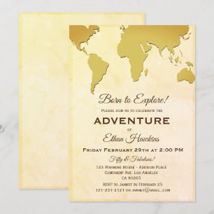Invitation Né pour explorer l'aventure Anniversaire Voyage du