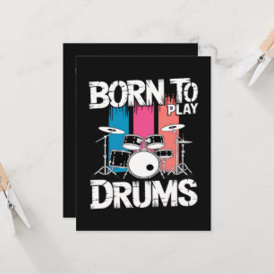 Invitation Né pour jouer de la batterie