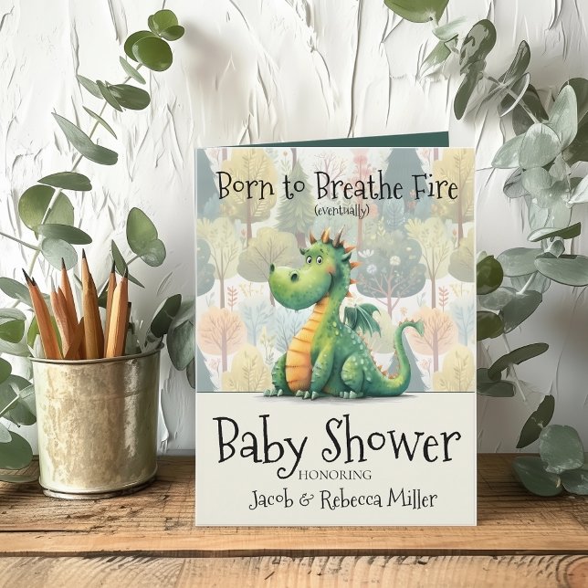Invitation Né pour respirer le Baby shower de feu (Créateur téléchargé)