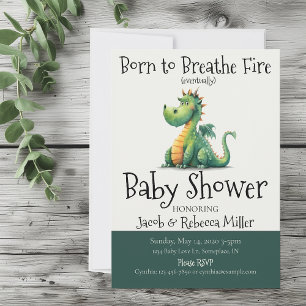 Invitation Né pour respirer le Baby shower de feu