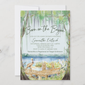 Invitation Né sur l'invitation du Baby shower du marais Bayou