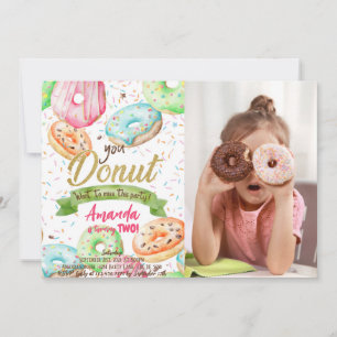 Invitation Ne voulez pas manquer Doughnut photo d'anniversair