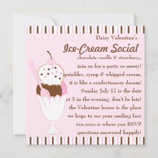 Invitation Neapolitain Sundae
