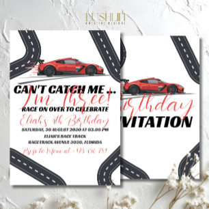 Invitation Nécessité de vitesse Anniversaire Course Rouge Voi