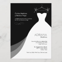 Nègre Invitaciones de Quinceañera Vestido
