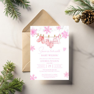 Invitation Neige amoureuse Flammes de neige baby shower d'hiv