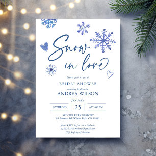 Invitation Neige amoureuse flocons de neige douche nuptiale d