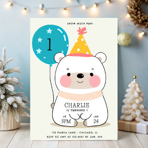 Invitation Neige beaucoup amusant Cute Panda Premier annivers
