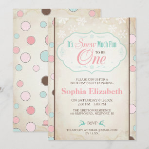 Invitation Neige beaucoup amusant hiver Anniversaire Invitati