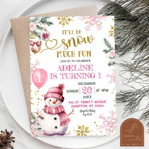 Invitation Neige beaucoup amusant hiver premier anniversaire