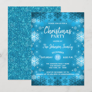 Invitation Neige blanche de flocons de neige de parties