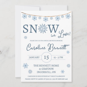 Invitation NEIGE dans l'amour ! Fête des mariées Blue Snowfla