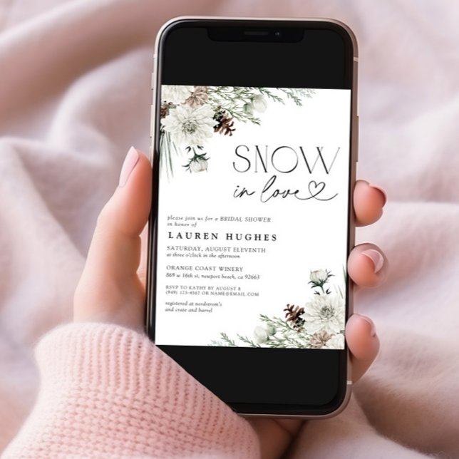 Invitation Neige dans l'amour QR À feuillage persistant invit (Créateur téléchargé)