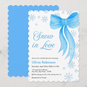 Invitation Neige de l'hiver bleu en flocons de neige Mariage