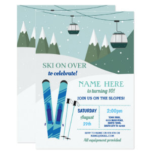 Invitations Faire Part Cartes Anniversaire De Ski Zazzle Fr