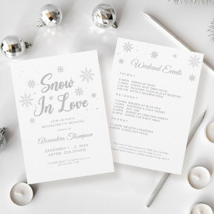 Invitation Neige en amour Bachelorette d'hiver