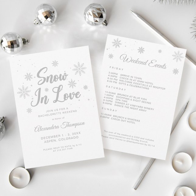 Invitation Neige en amour Bachelorette d'hiver (Créateur téléchargé)