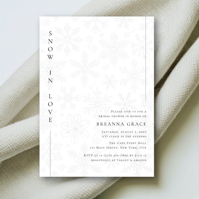 Invitation Neige en amour | Fête des mariées budgétaire Boho  (Créateur téléchargé)