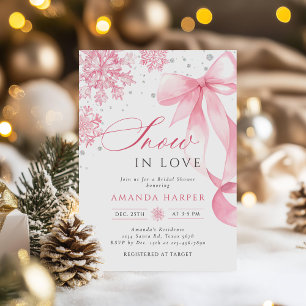 Invitation Neige en amour Fête des mariées Hiver Snowflake