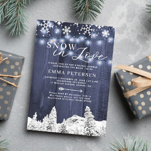 Invitation Neige en amour hiver flocons de neige nuptiale dou