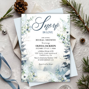 Invitation Neige en amour hiver merveilleux bleu Douche nupti