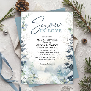 Invitation Neige en amour hiver merveilleux bleu Douche nupti