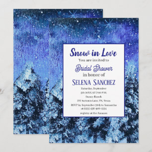 Invitation Neige en amour Hiver Wonderland Fête des mariées