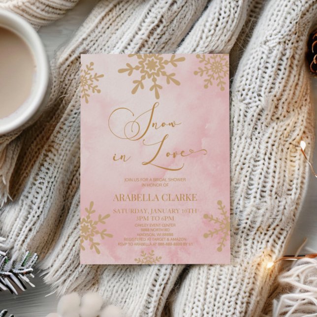 Invitation Neige en amour hiver Wonderland Fête des mariées (Créateur téléchargé)