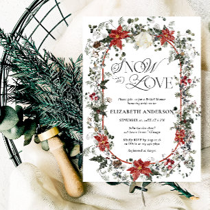 Invitation Neige en amour Noël Fête des mariées florale