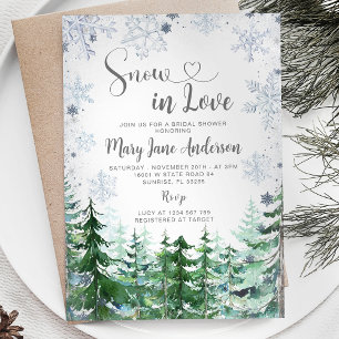 Invitation Neige en amour Pine Tree Fête des mariées de floco