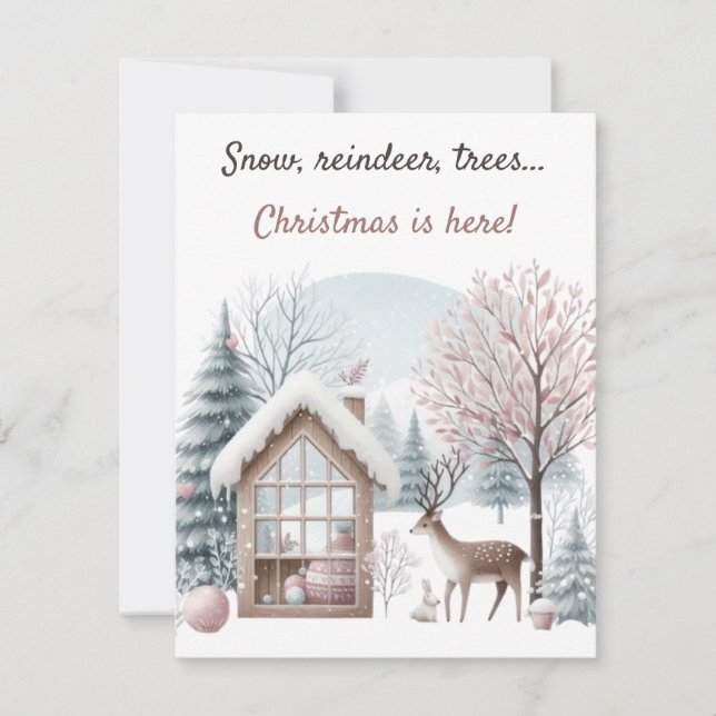 Invitation ❄️🎄 Neige, Renne, Arbres... Noël est arrivé ! (Devant)