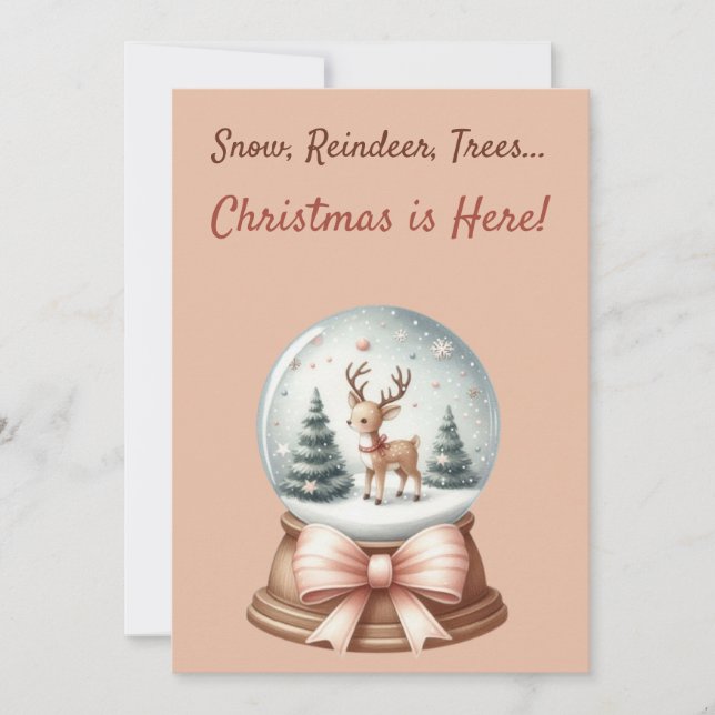 Invitation ❄️🎄 Neige, Renne, Arbres... Noël est arrivé ! (Devant)