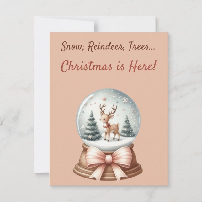 Invitation ❄️🎄 Neige, Renne, Arbres... Noël est arrivé ! (Devant)
