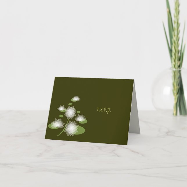 Invitation Nénuphar Élégant Simple Contemporain RSVP (Devant)