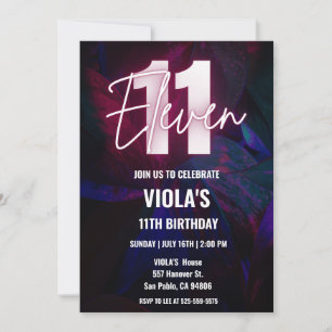 Invitation Neon 11e anniversaire