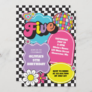 Invitation Neon 90s Retro 5e anniversaire