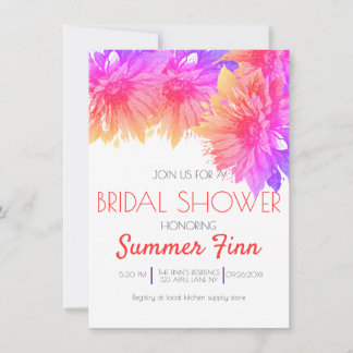 Invitation Neon Bright Summer Sunflower Fête des mariées Invi