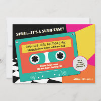 Neon Cassette Surprise des années 80 Retro 50e ann