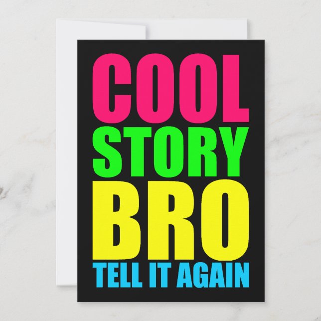 Invitation Neon Cool Story Bro (Devant)
