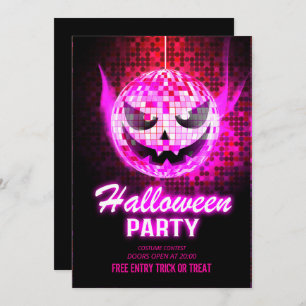 Invitation Neon Effect Adulte Halloween party