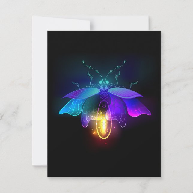 Invitation Neon Firefly sur noir (Devant)